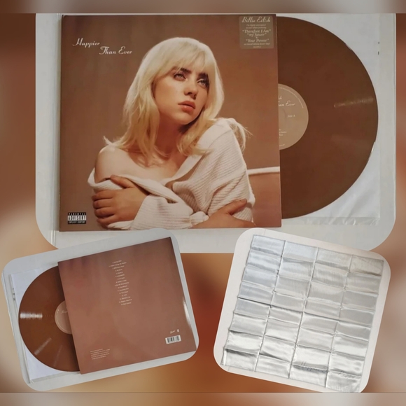 Billie Ellish Other - Billie Elish Happier Than Ever Indie Exclusive Vinyl Record + Handkerchief